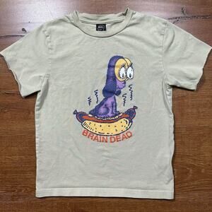 Brain Dead T Shirt Youth 8 Gray Short Sleeve Hot Dog Rare Limited Edition Movie